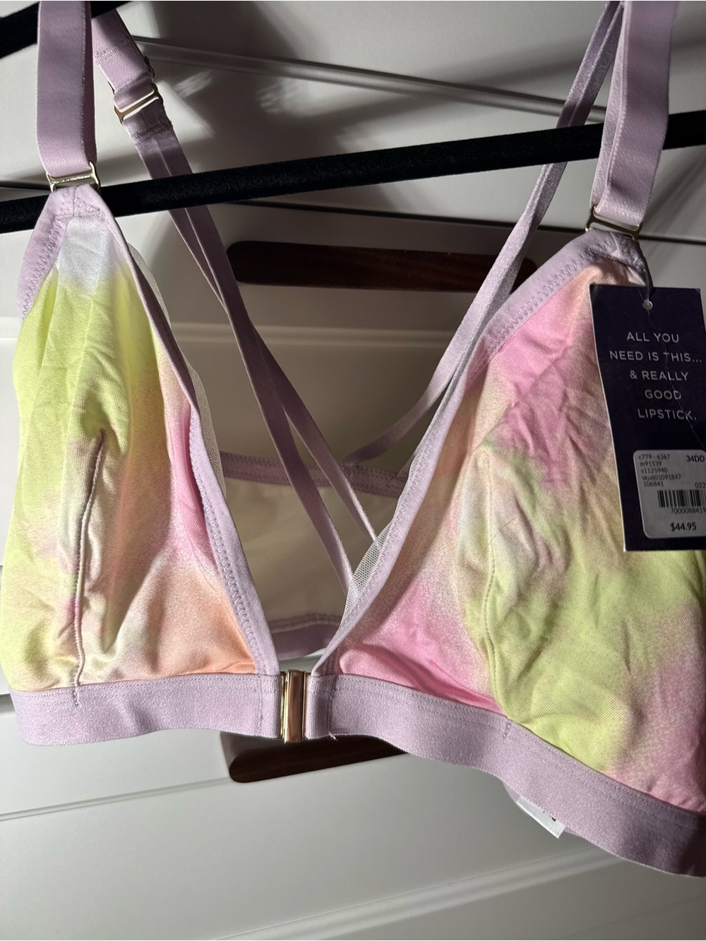 Cacique Pastel Tie-Dye Bralette in Pink, Yellow & Peach